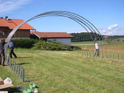 Aufstecken der Bogen